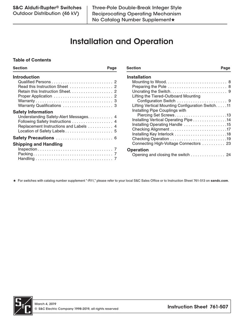 S&C Alduti-Rupter Additional Instructions for Installation and Operation
