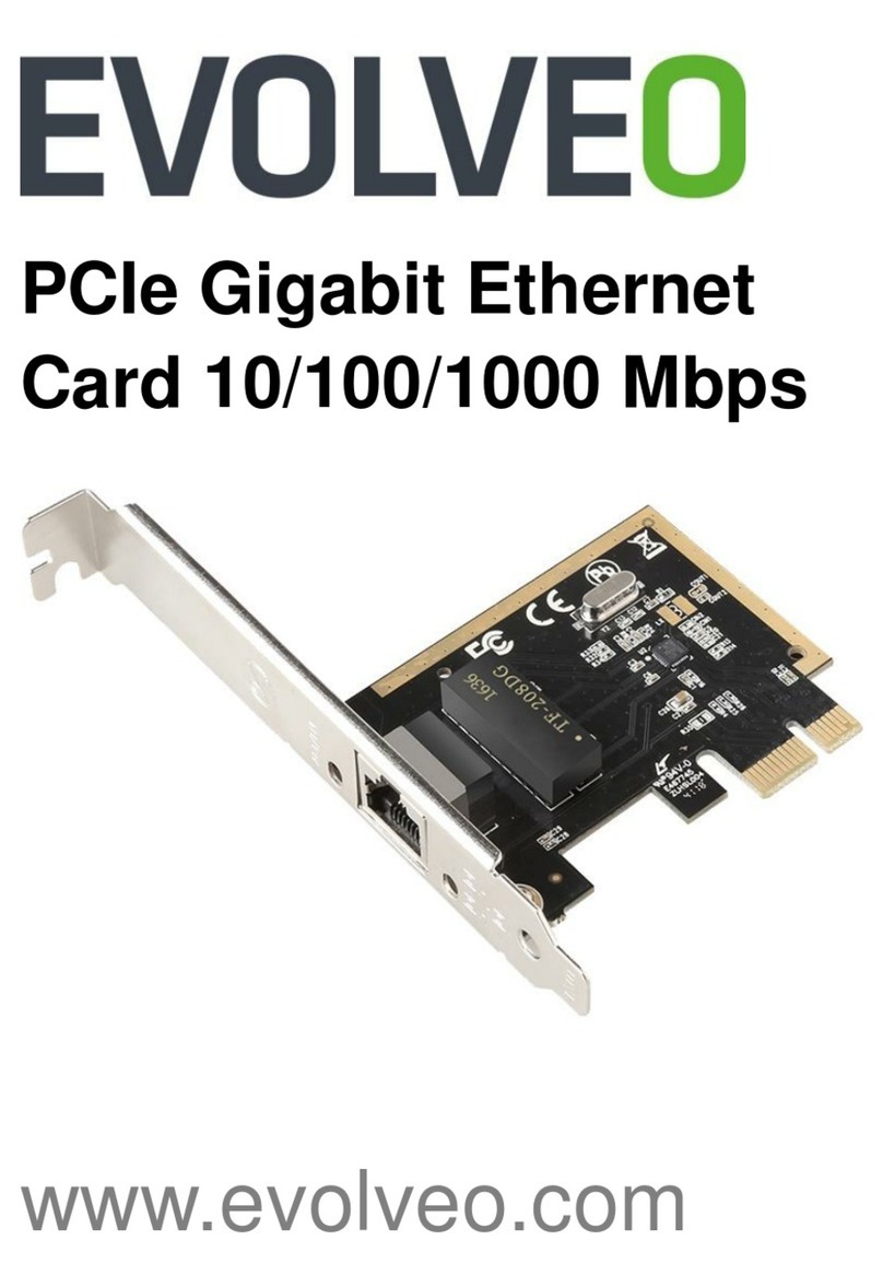 Evolveo PCIe Gigabit Ethernet Card 10/100/1000 Mbps manual
