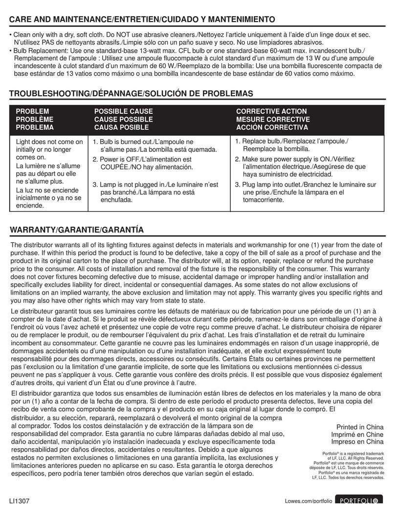 Portfolio LBSHC007 User manual