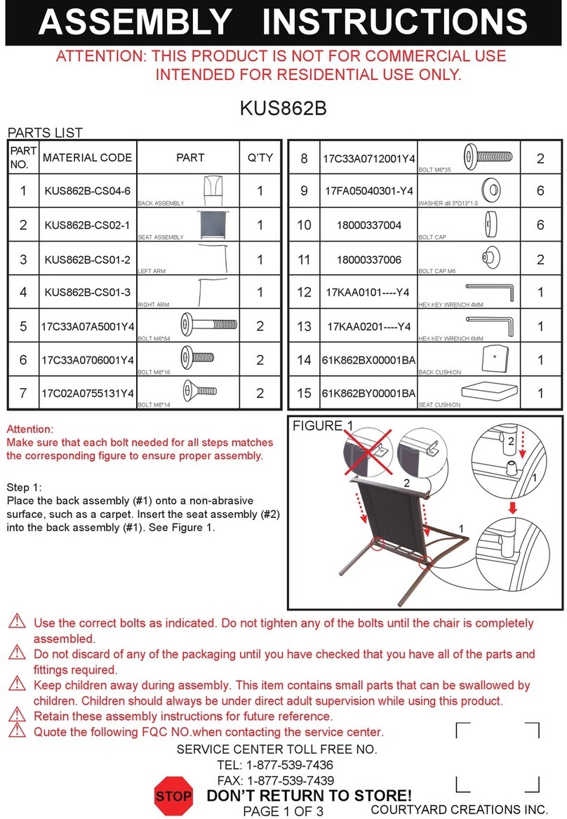 Courtyard Creations KUS862B User manual