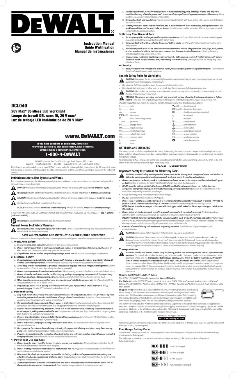 DeWalt DCL040 User manual