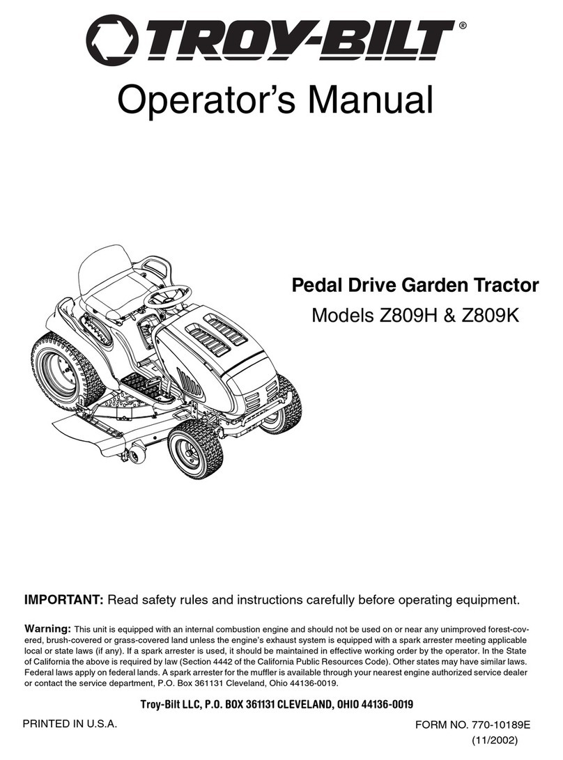 Troy-Bilt Z809H User manual