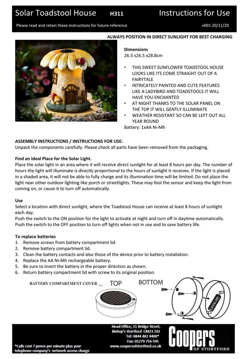 Coopers of Stortford H311 Assembly instructions/Instructions for use Coopers of Stortford H311 Assembly instructions/Instructions for use
