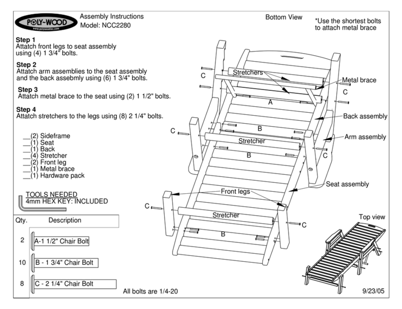 Polywood NCC2280 Assembly instructions Polywood NCC2280 Assembly instructions