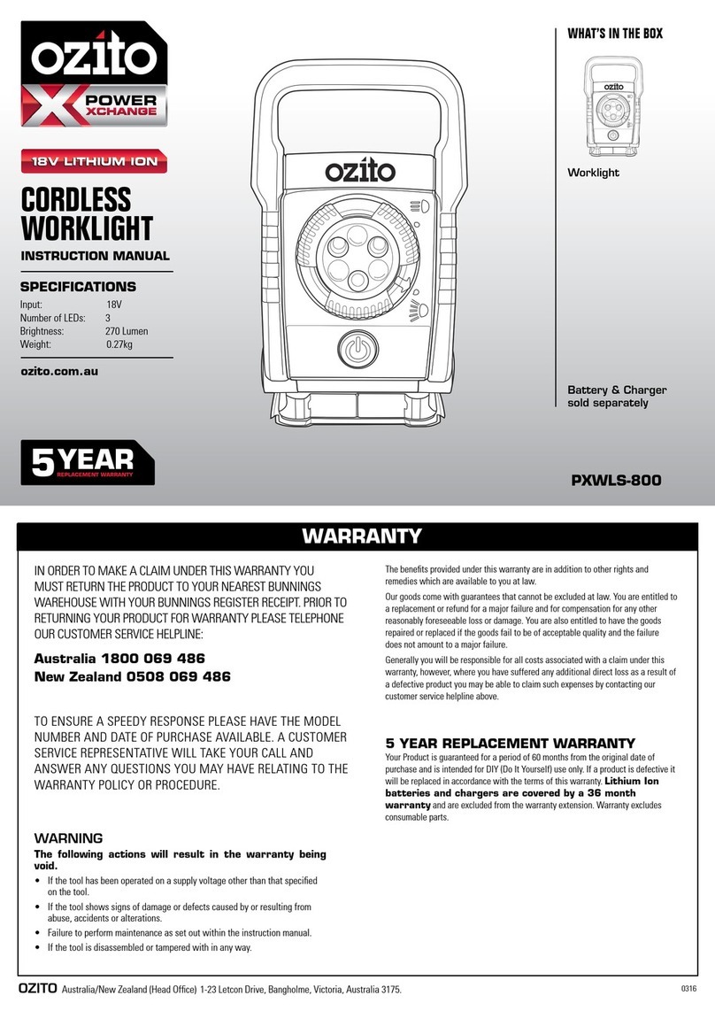 Ozito PXWLS-800 instruction manual