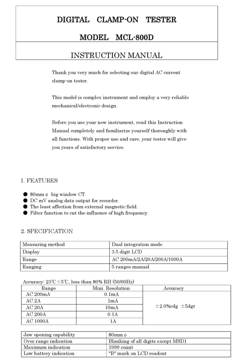 MULTI MEASURING INSTRUMENTS MCL-800D User manual