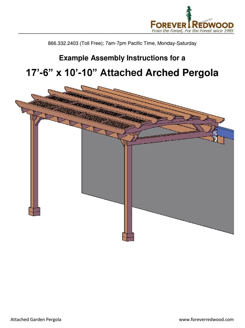 Forever Redwood Attached Arched Pergola User manual