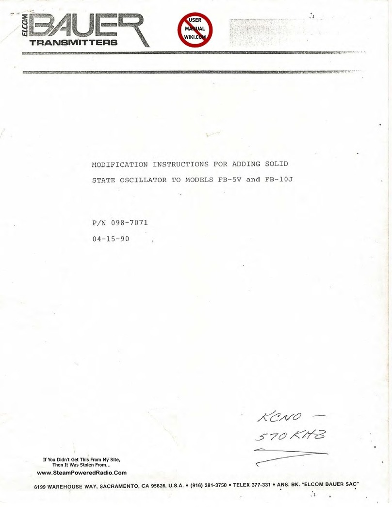 ELCOM BAUER TRANSMITTERS FB-5V Modification Instructions