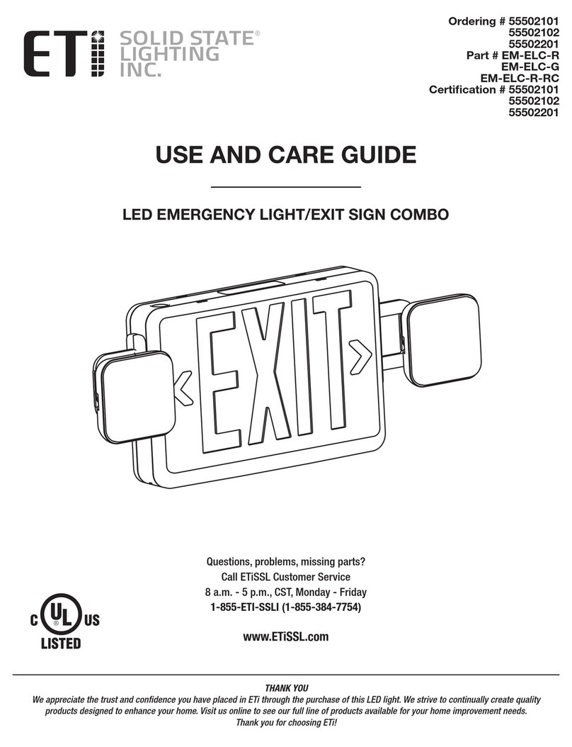 ETI Solid State Lighting EM-ELC-R Use and care guide