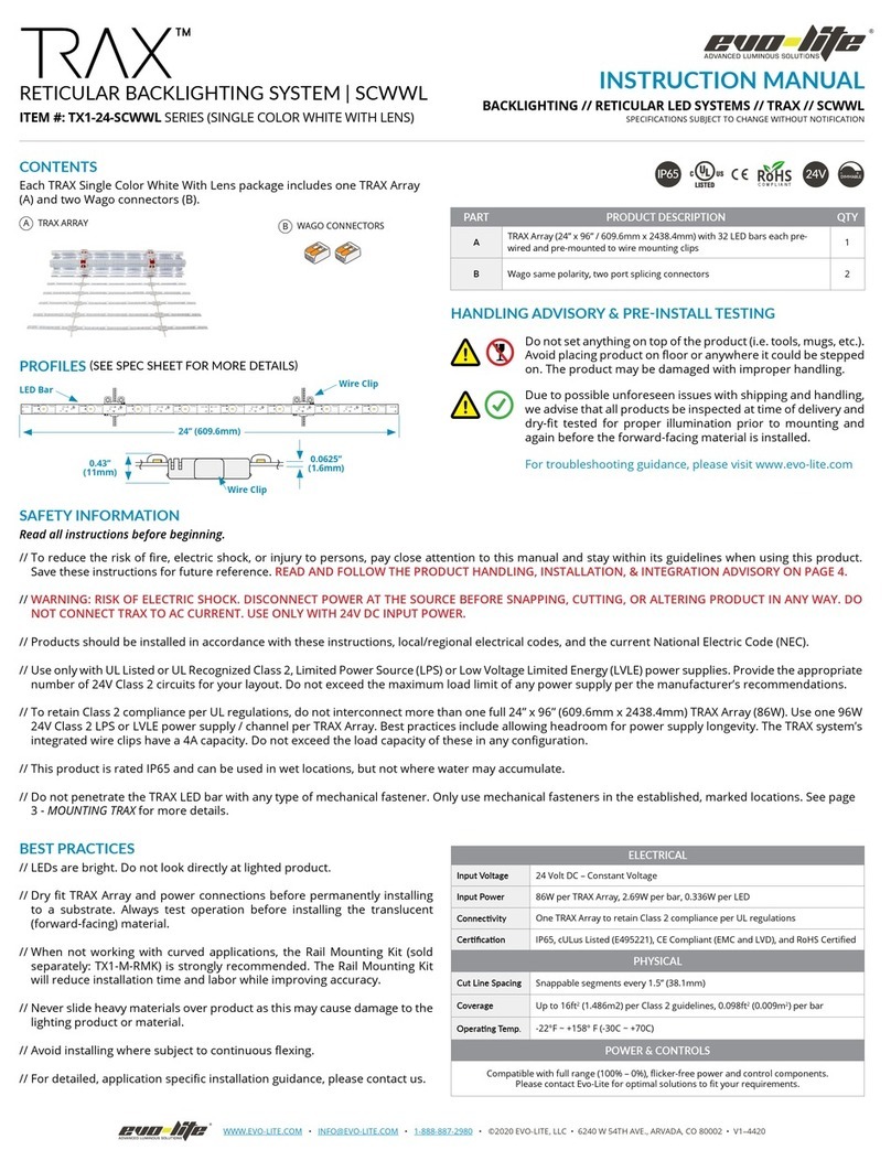 Evo-lite TRAX SCWWL instruction manual