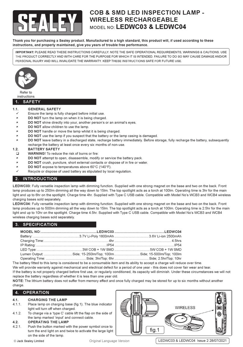 Sealey LEDWC03 User manual