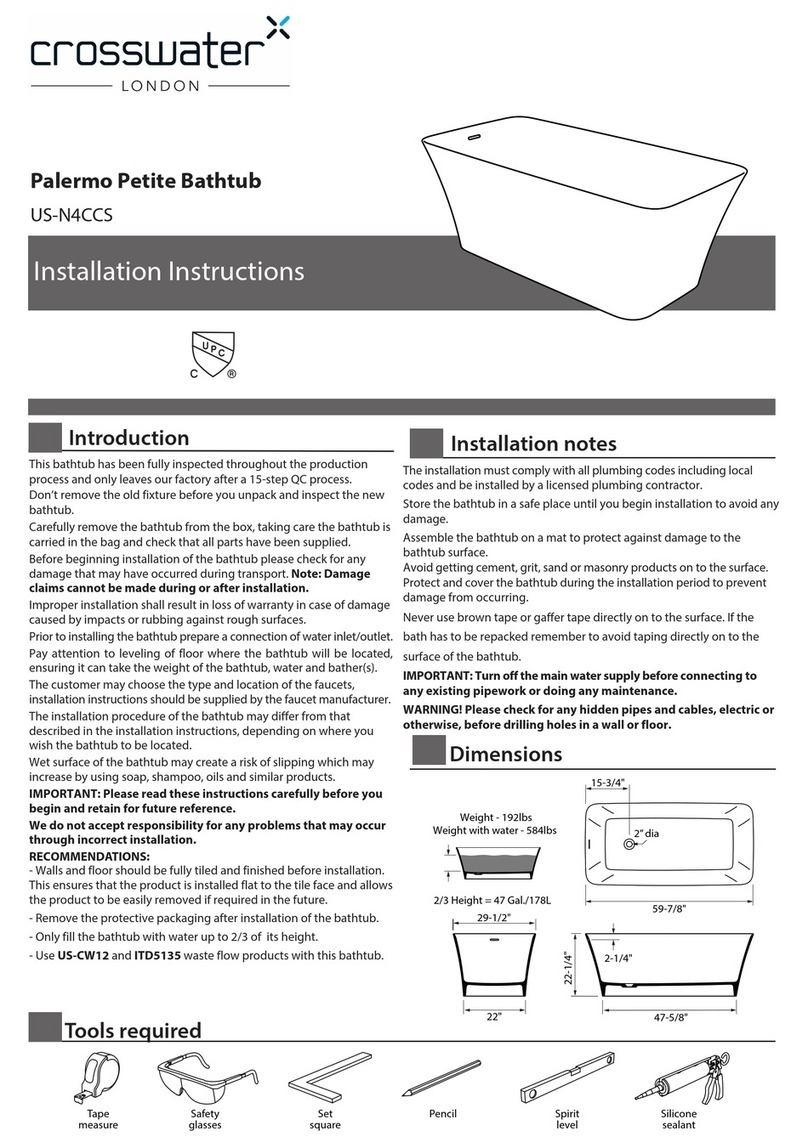 Crosswater Palermo Petite US-N4CCS installation instructions Crosswater Palermo Petite US-N4CCS installation instructions