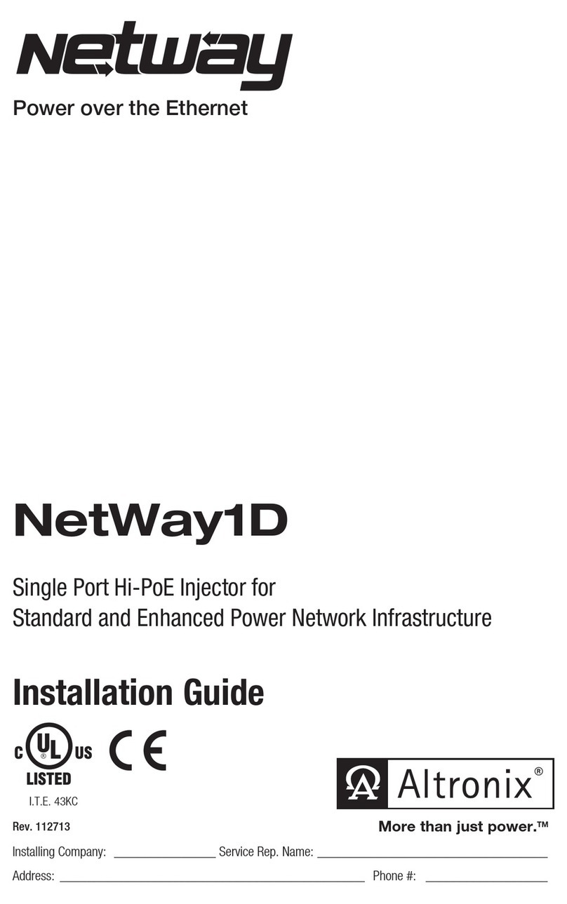 Altronix NetWay1D User manual Altronix NetWay1D User manual