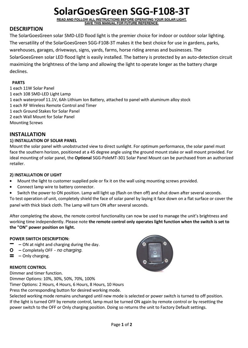 Solar Goes Green SGG-F108-3T User manual