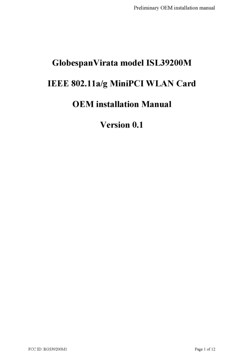 Globespan Virata ISL39200M OEM INSTALLATION MANUAL