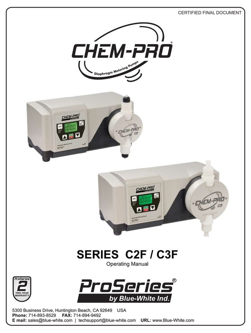 Blue-White industries ProSeries Chem-Pro C2F Series User manual Blue-White industries ProSeries Chem-Pro C2F Series User manual