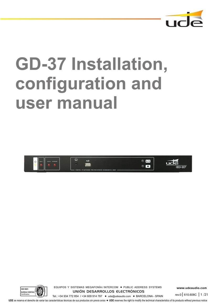 Ude GD-37 Installation, configuration and user manual