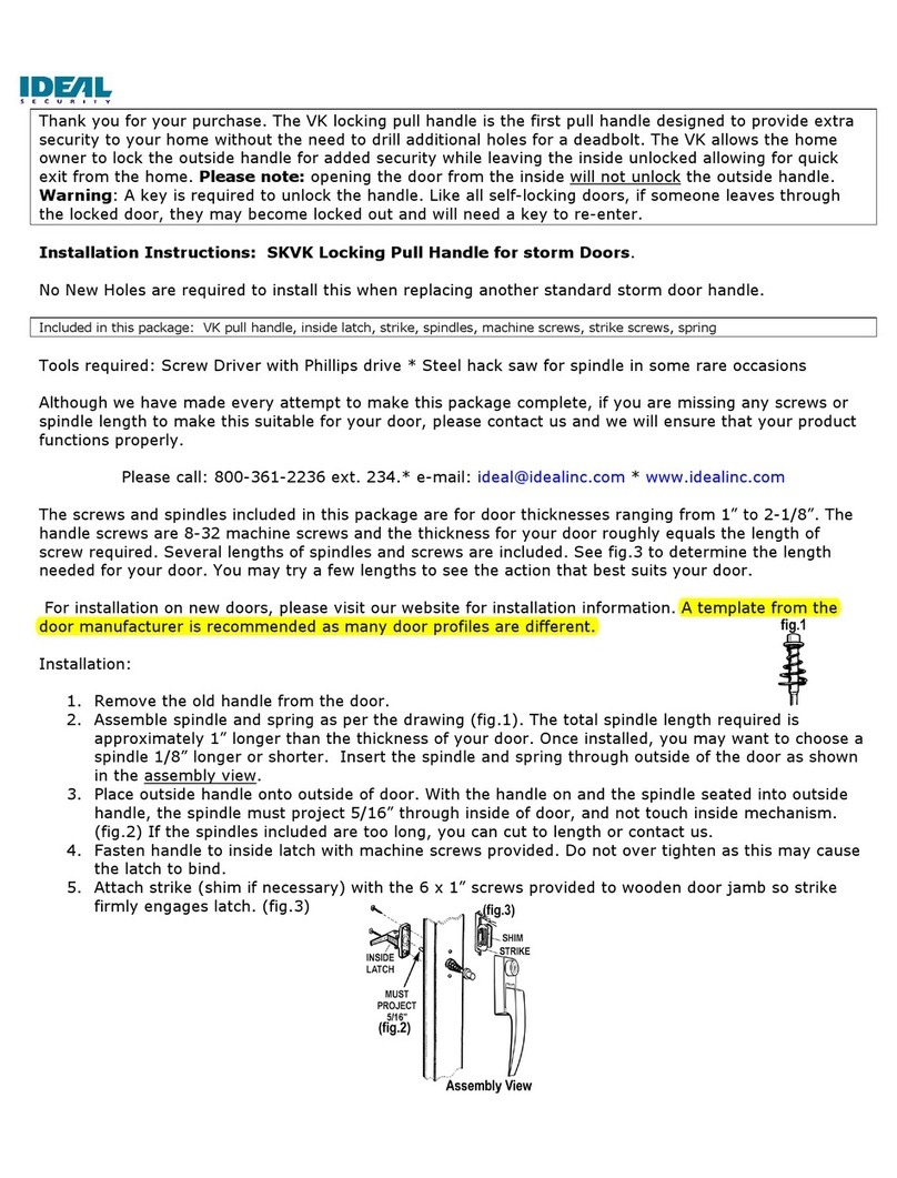 Ideal Security SKVK installation instructions