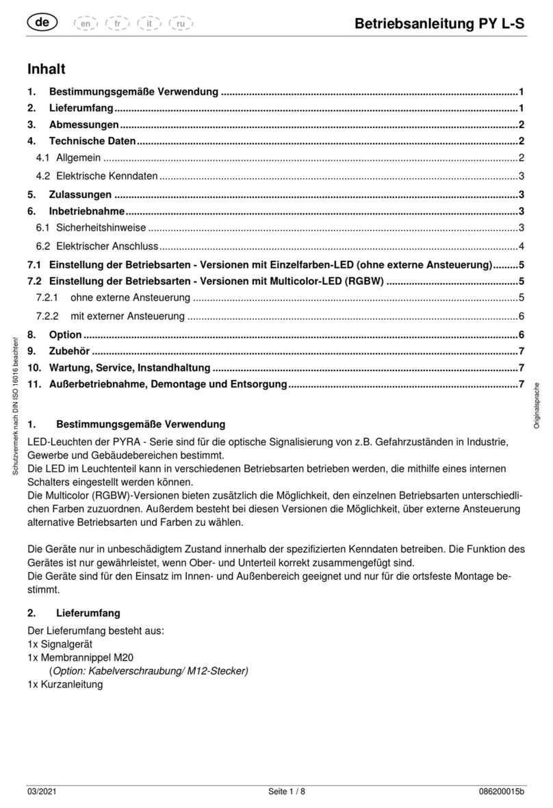Pfannenberg PY L-S operating instructions