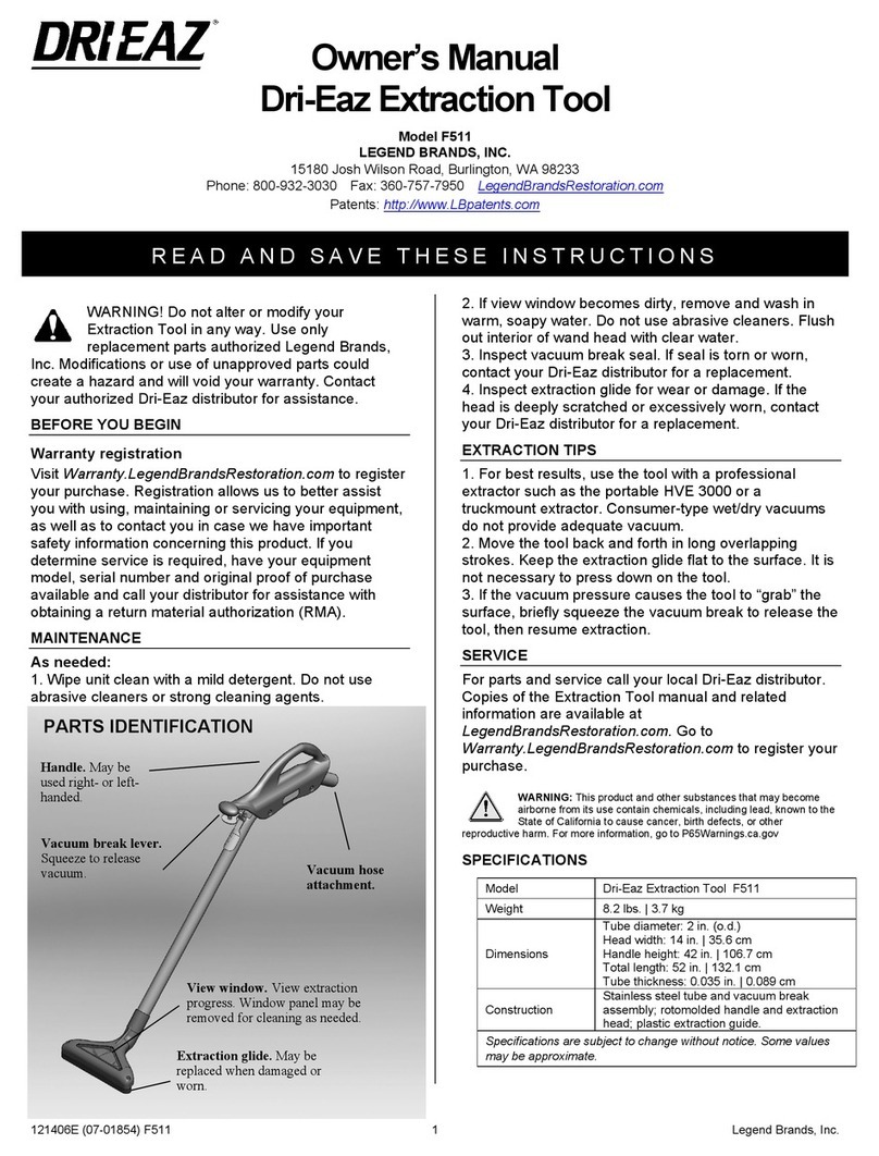 Legend DRI EAZ F511 owner's manual