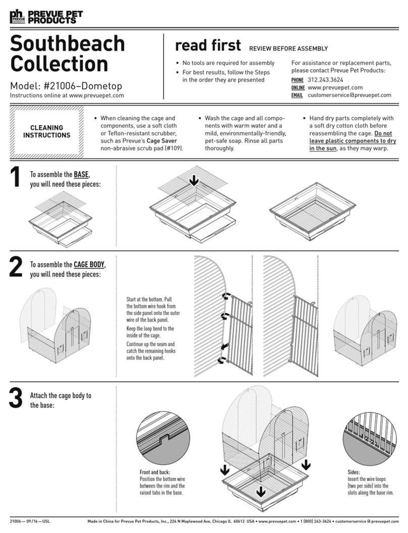 Prevue Pet Products Southbeach Dometop 21006 quick start guide Prevue Pet Products Southbeach Dometop 21006 quick start guide
