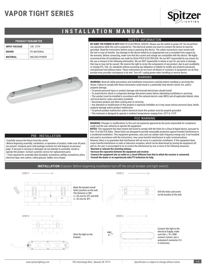 Spitzer VAPOR TIGHT Series installation manual