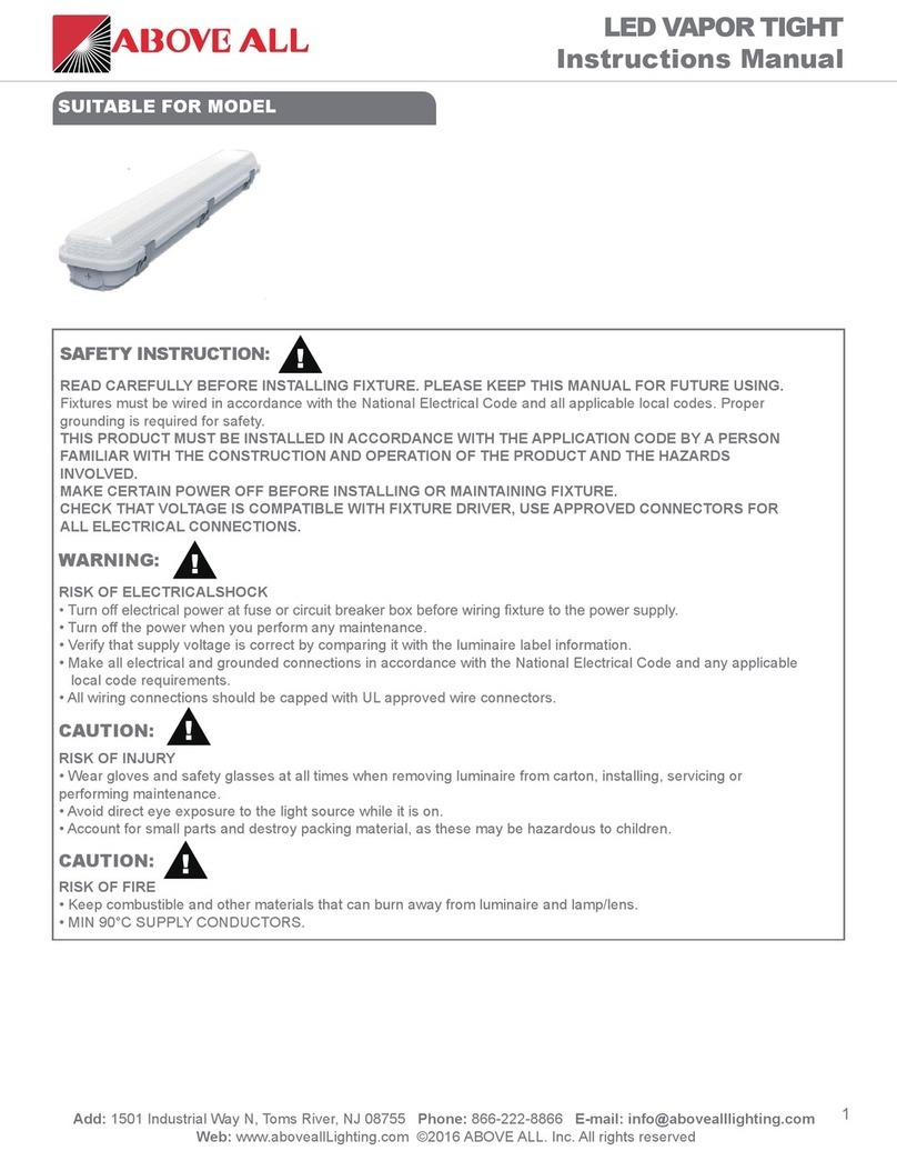 Above All LED VAPOR TIGHT instruction manual