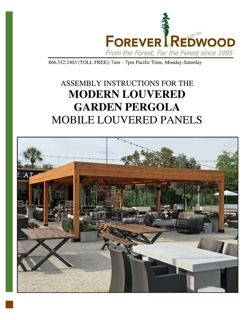 Forever Redwood MODERN LOUVERED GARDEN PERGOLA Assembly instructions