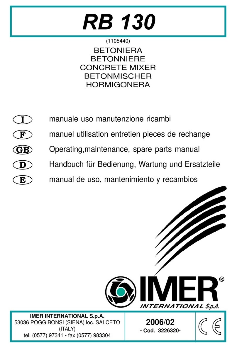 IMER RB 130 Operating, maintenance, spare parts manual