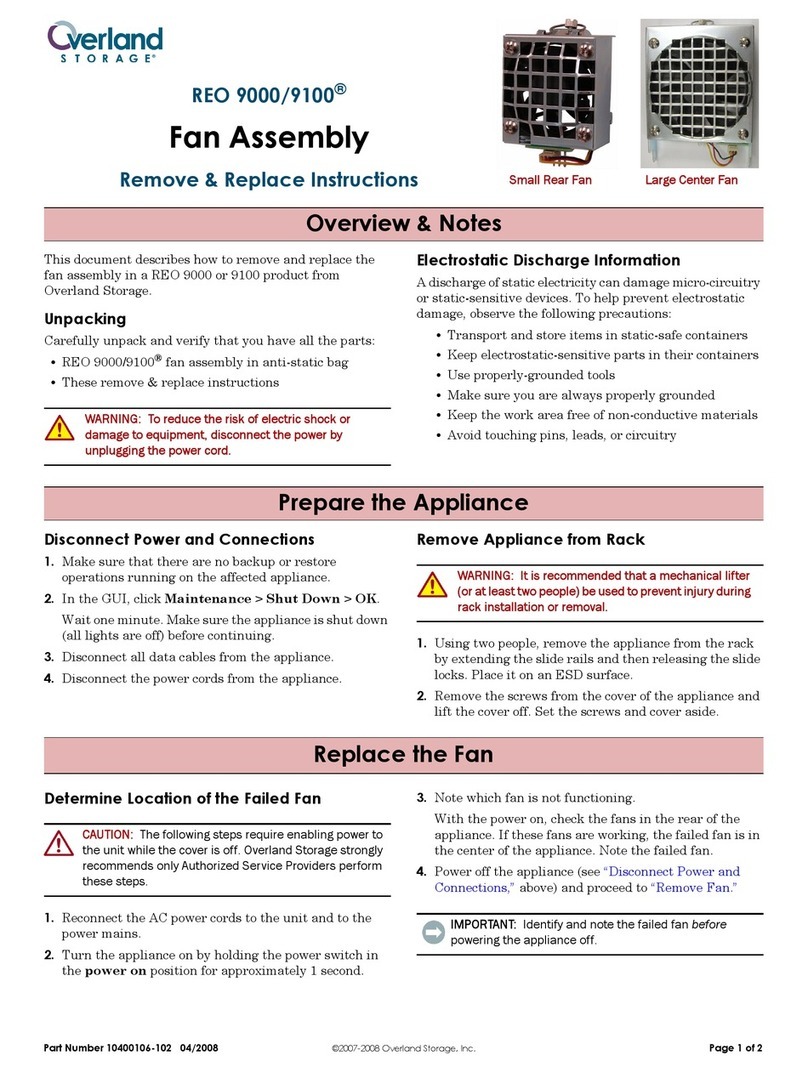 Overland Storage REO 9000 Remove & Replace Instructions Overland Storage REO 9000 Remove & Replace Instructions