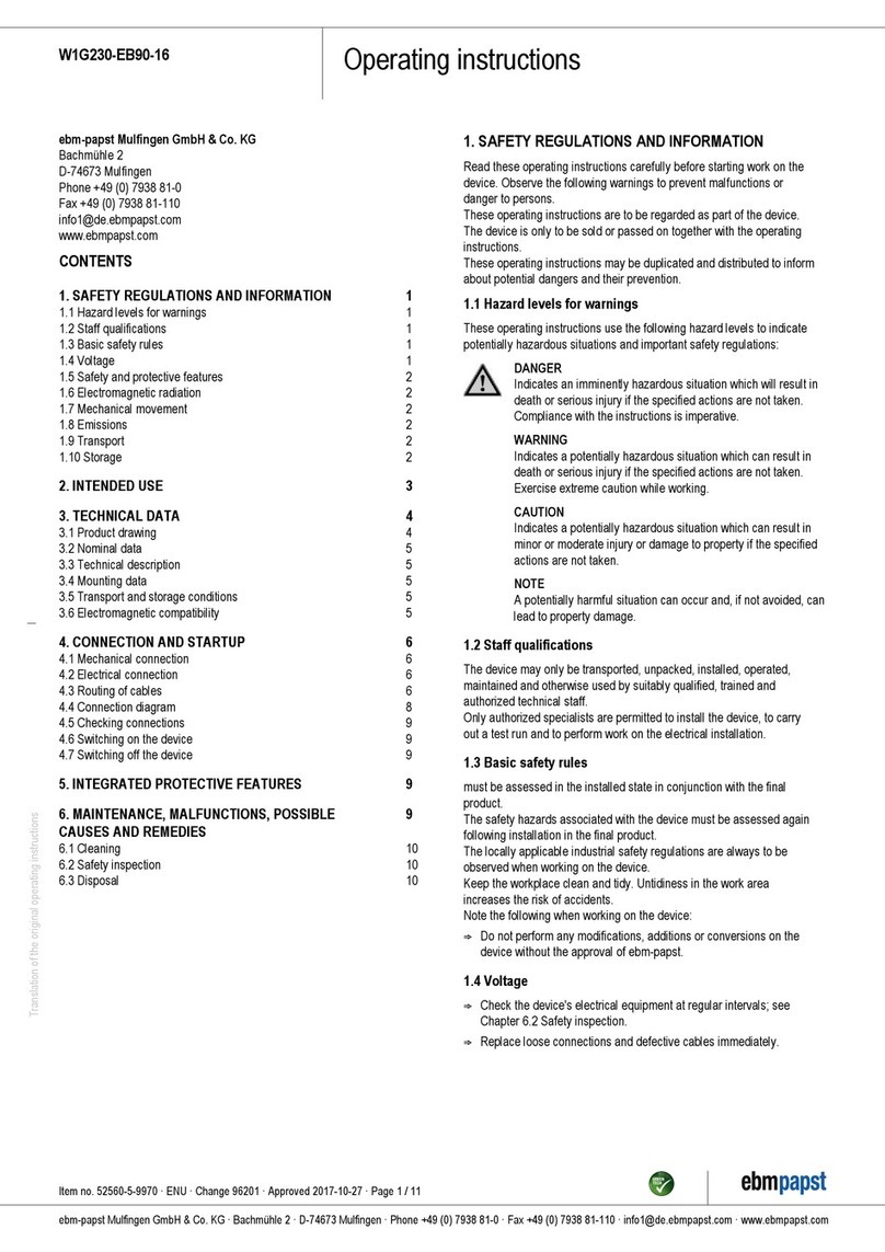 Ebmpapst W1G230-EB90-16 User manual