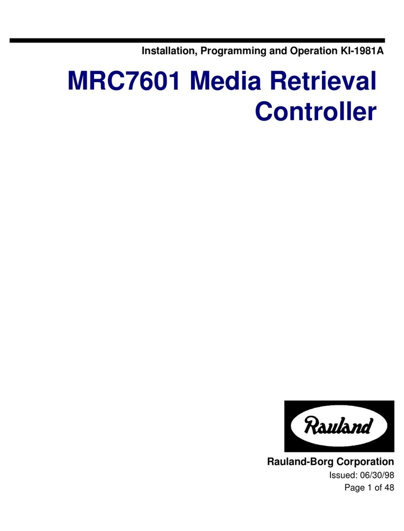 Rauland-Borg MRC7601 Installation, programming and operation instructions Rauland-Borg MRC7601 Installation, programming and operation instructions