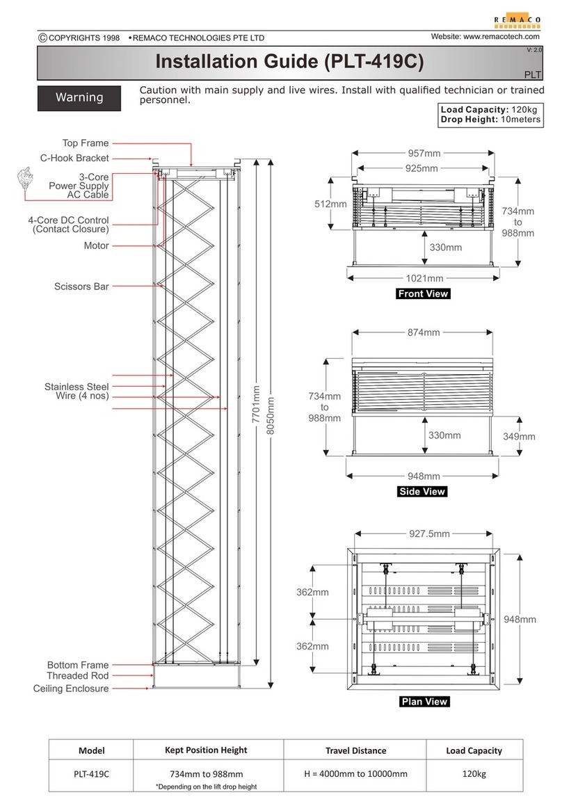 REMACO TECHNOLOGIES PLT-419C installation guide