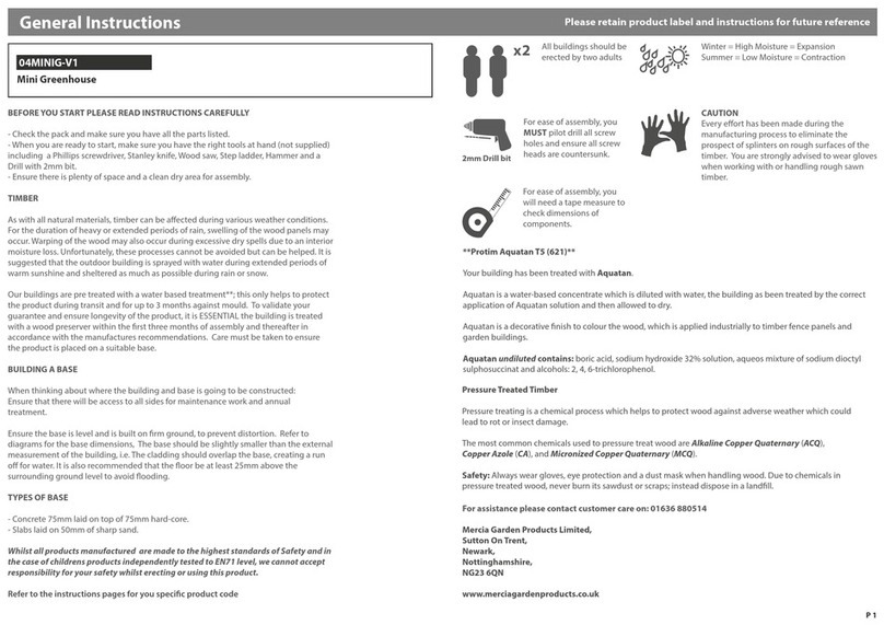 Mercia Garden Products 04MINIG-V1 General instructions Mercia Garden Products 04MINIG-V1 General instructions
