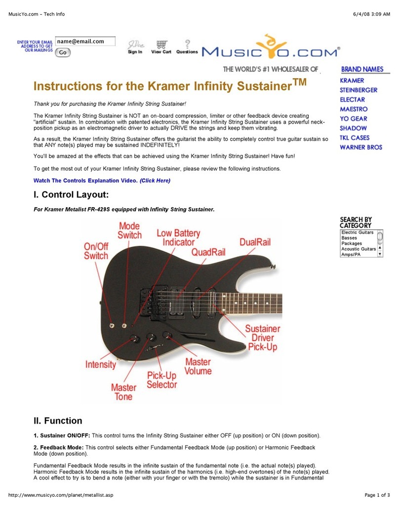 Kramer Infinity Sustainer FR-429S instructions