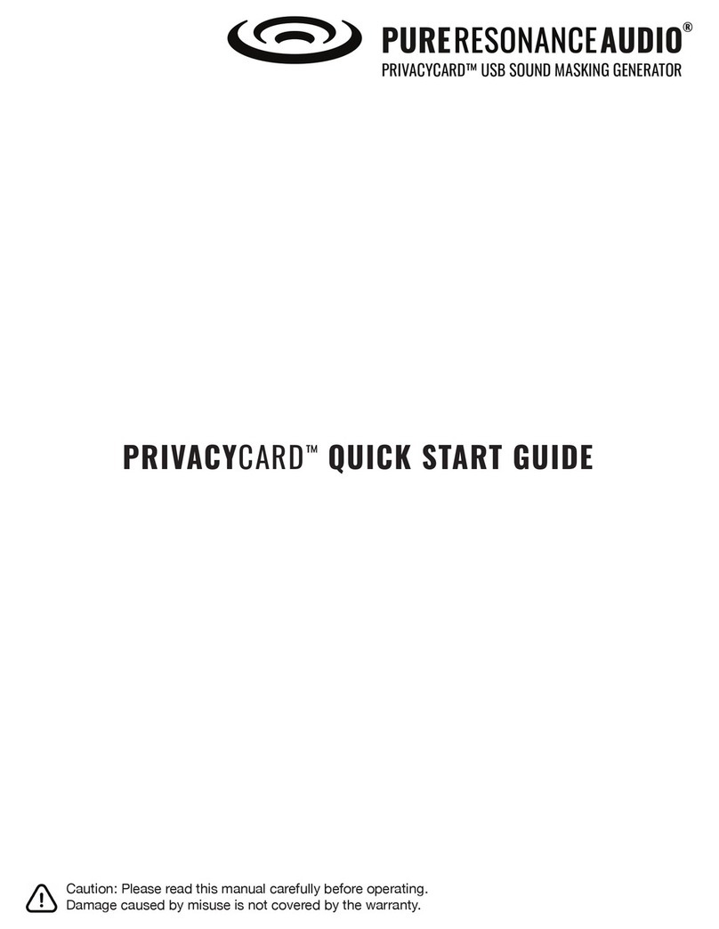 Pure Resonance Audio PRIVACYCARD PRA-PRIVACY-WHT quick start guide Pure Resonance Audio PRIVACYCARD PRA-PRIVACY-WHT quick start guide