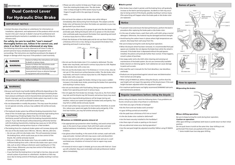 Shimano UM-07X0A-005 User manual