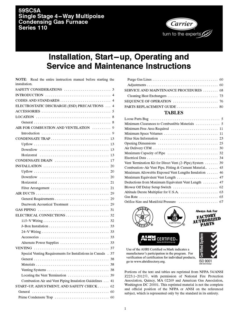 Carrier 110 Series Installation, start-up, operating and service and maintenance instructions