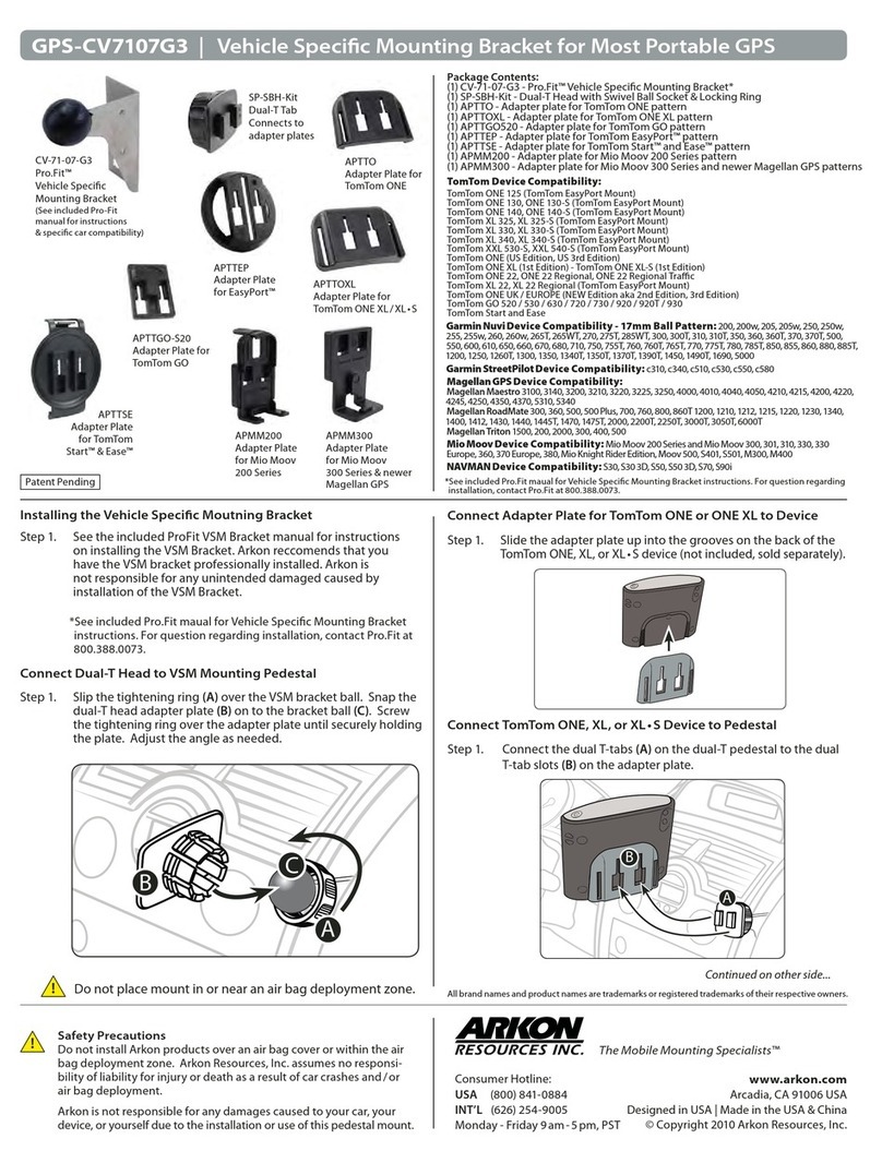 Arkon GPS-CV7107G3 User manual Arkon GPS-CV7107G3 User manual