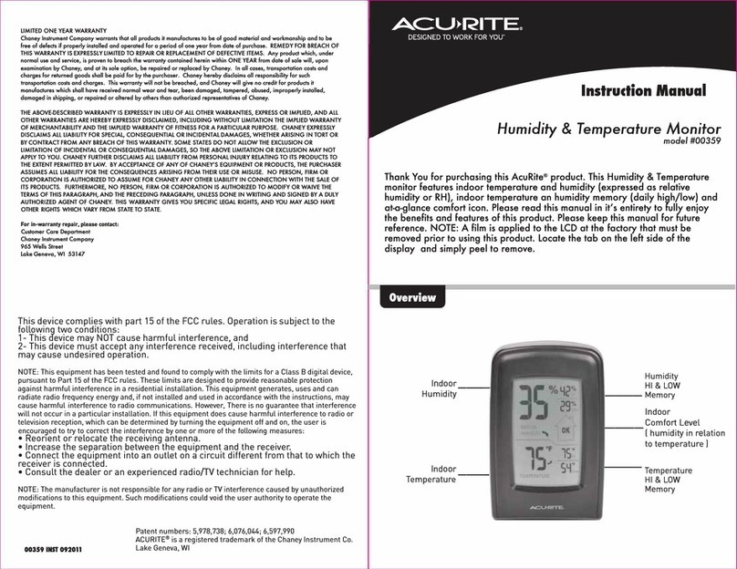 ACU-RITE 00359 User manual