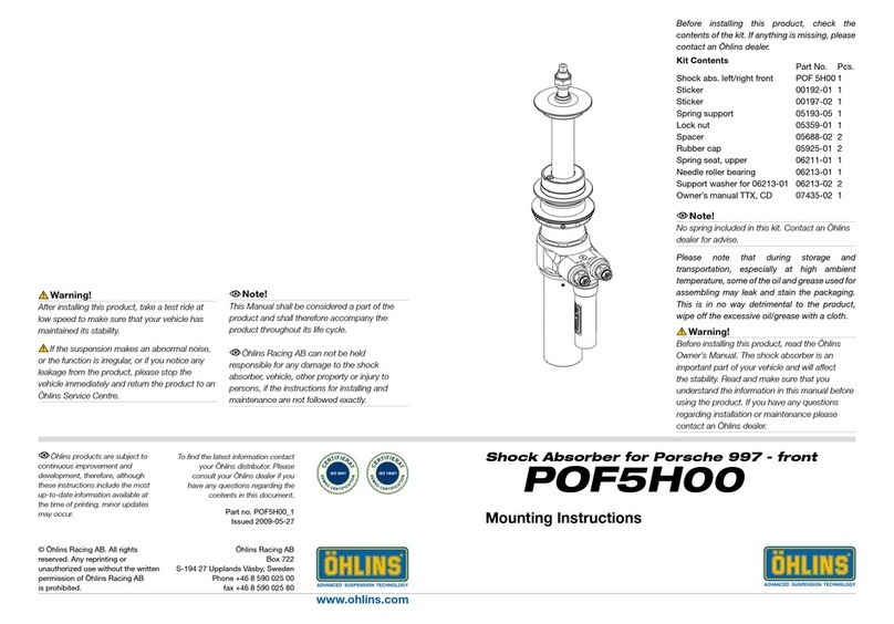 Ohlins POF5H00 Mounting instructions