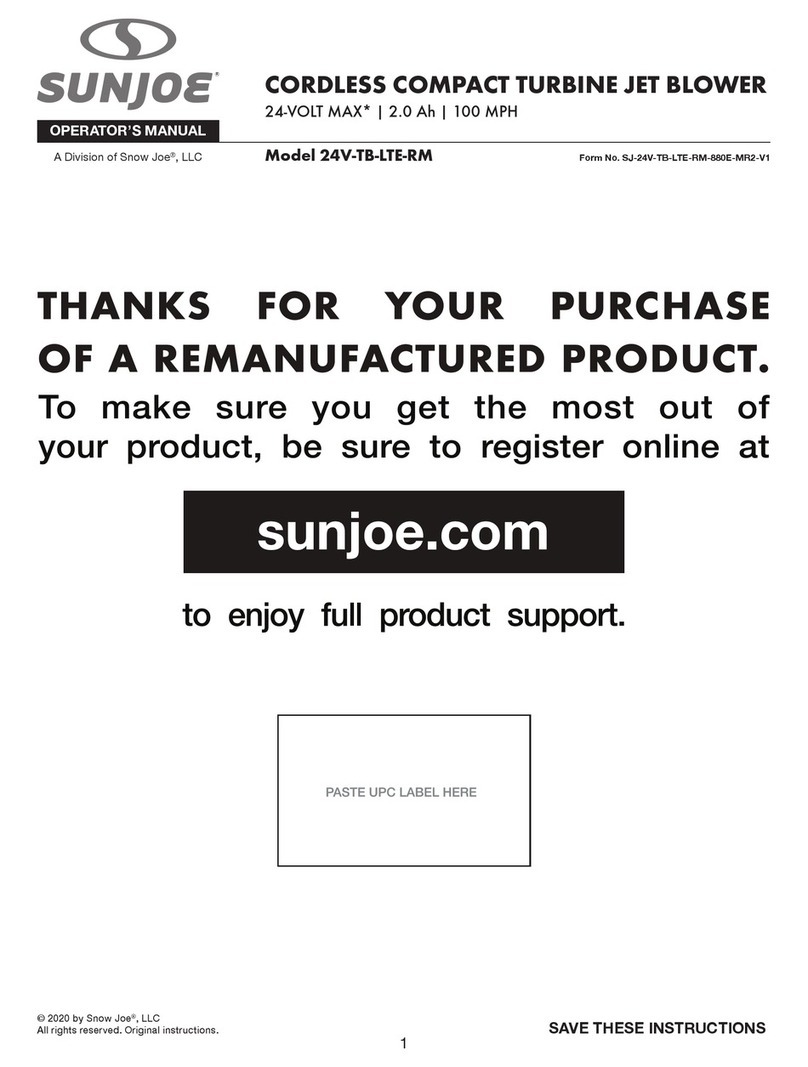 SNOWJOE SUNJOE 24V-TB-LTE-RM User manual