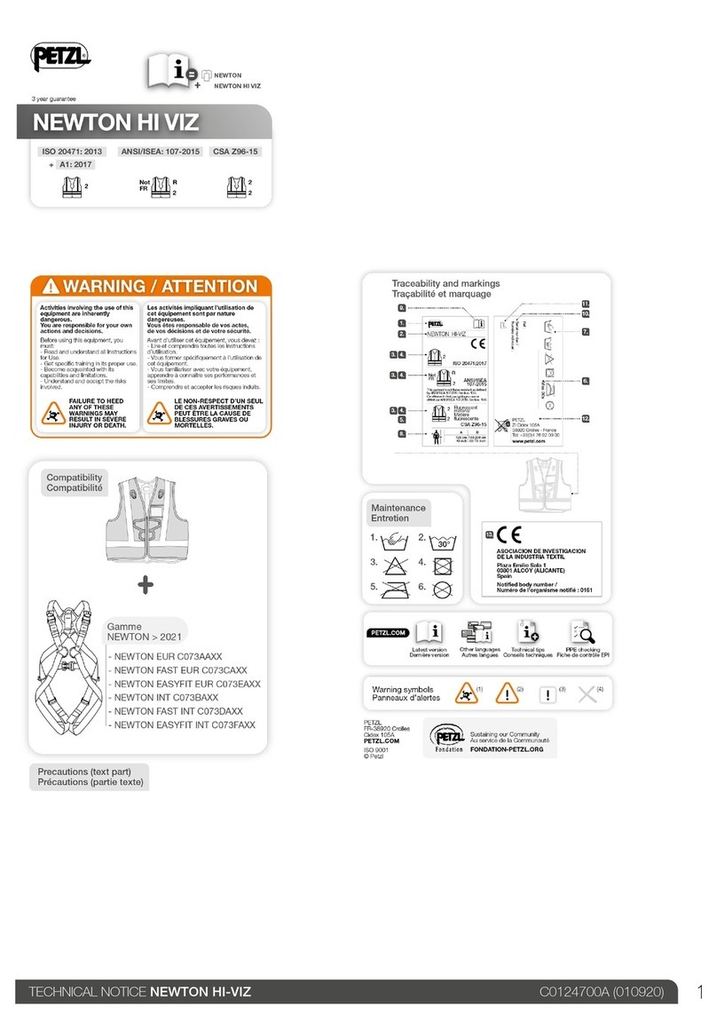 Petzl NEWTON HI VIZ TECHNICAL NOTICE