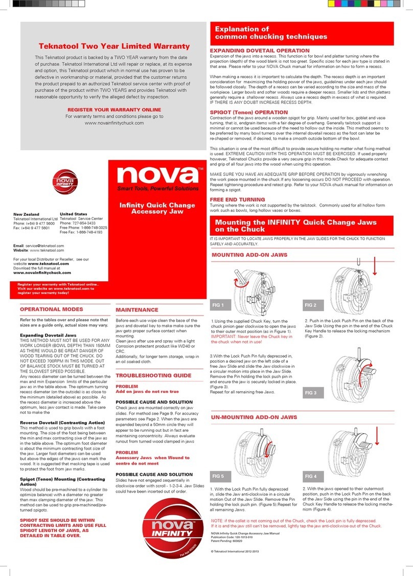 Teknatool Nova Infinity Quick Change quick start guide Teknatool Nova Infinity Quick Change quick start guide