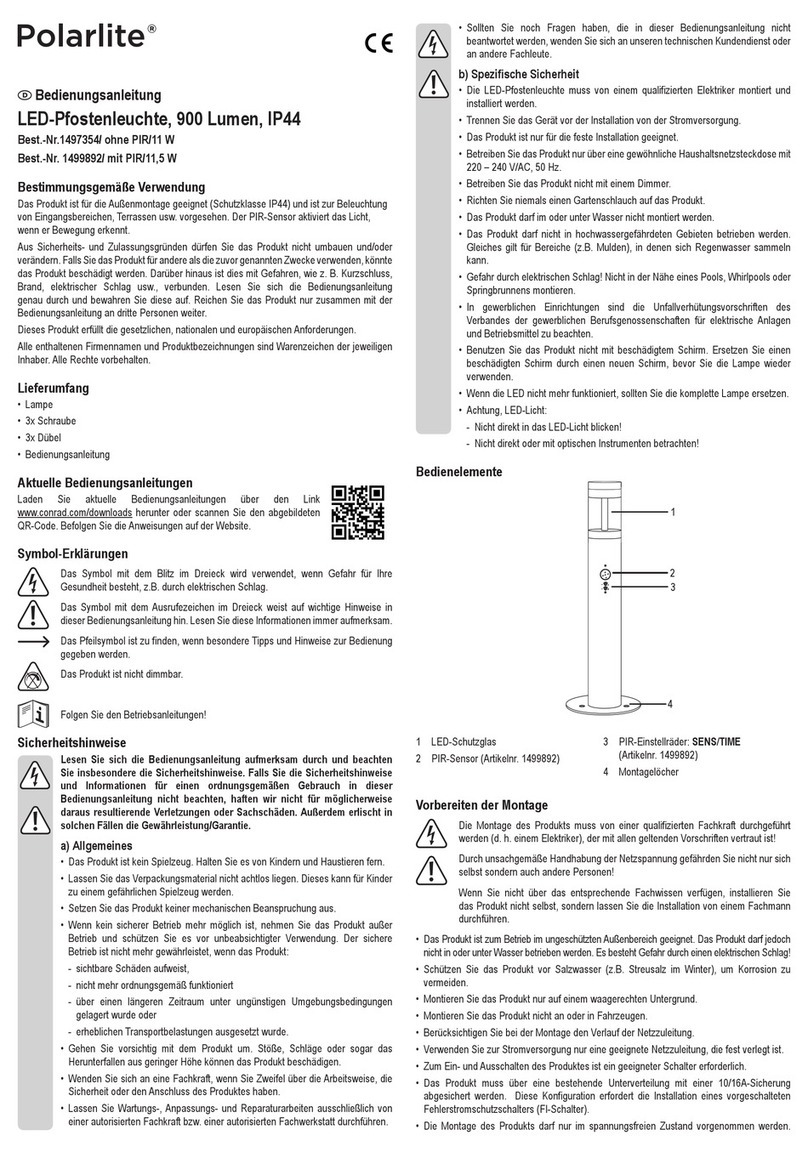 Polarlite 1497354 operating instructions