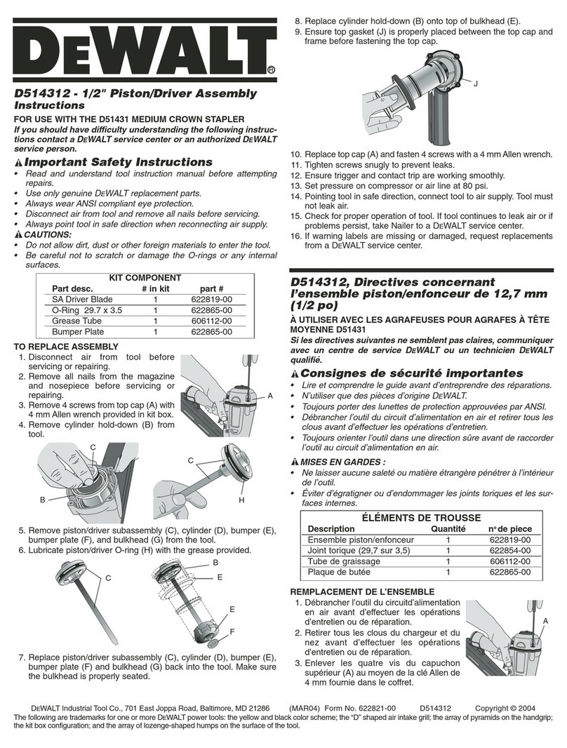 DeWalt D514312 Assembly instructions