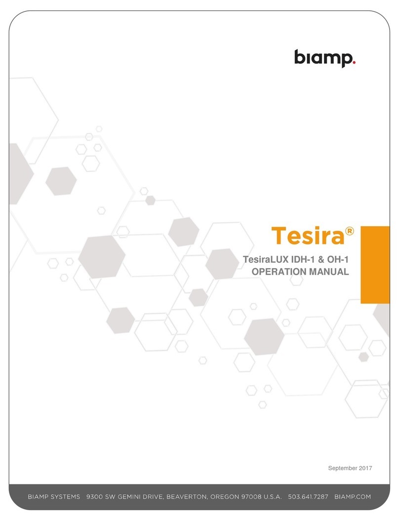 Biamp TesiraLUX IDH-1 Operation manual Biamp TesiraLUX IDH-1 Operation manual
