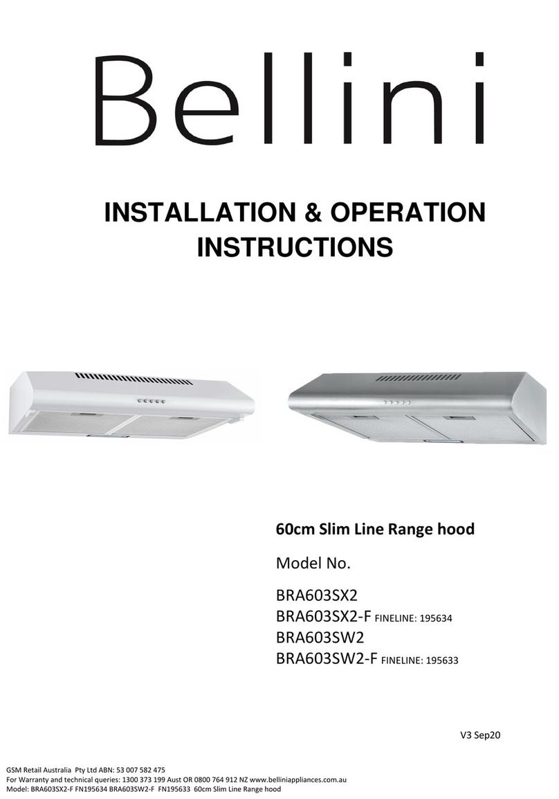 Bellini BRA603SX2 Installation instructions Bellini BRA603SX2 Installation instructions