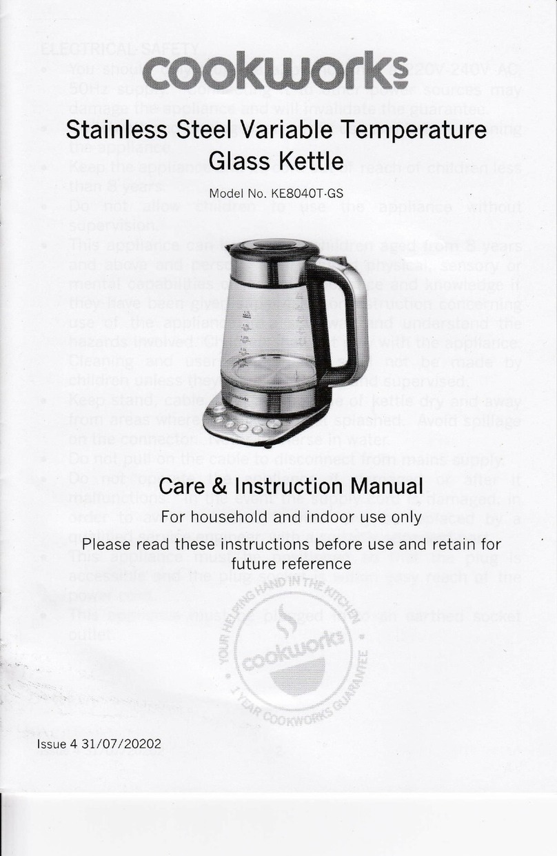 Cookworks KE8040T-GS User manual
