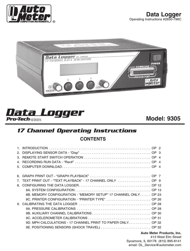 AutoMeter 9305 operating instructions